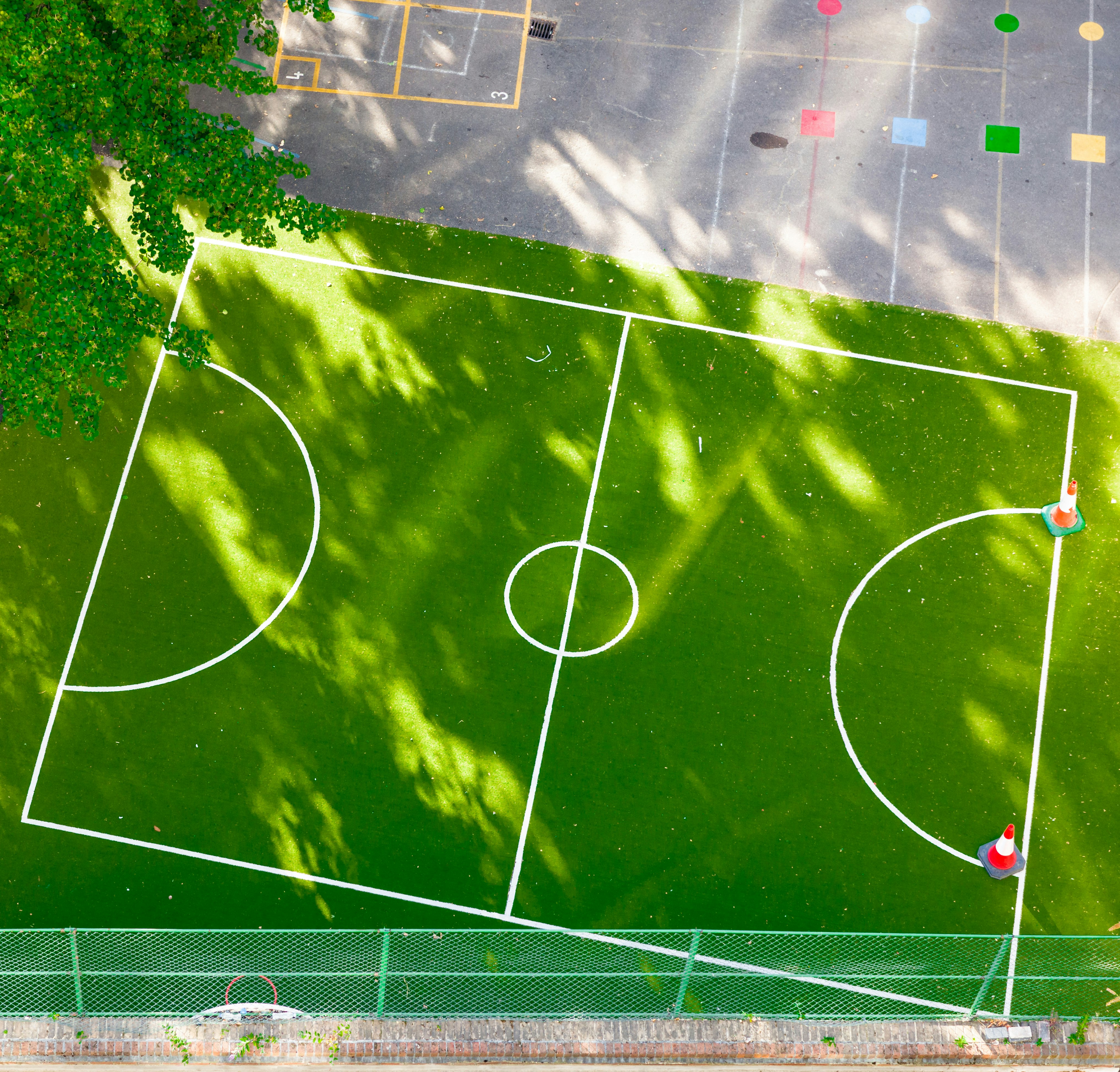 green and white soccer field